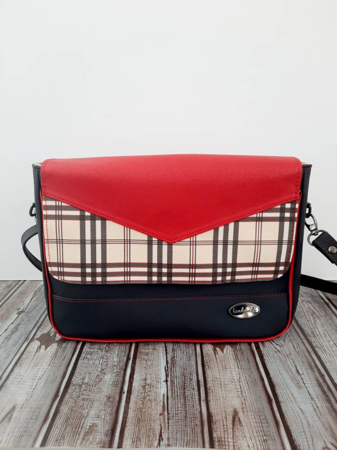 Red Hot Rad Plaid Crossbody Bag Etsy
