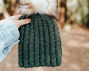 Crossvine Cable Crochet Beanie Pattern: Worsted Weight (PDF Pattern)