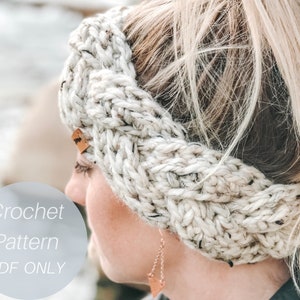 Headband Pattern / Braided Chunky Headband / Crochet Pattern / Quick and Easy crochet pattern / Ear Warmer Pattern / PDF Crochet Pattern image 1