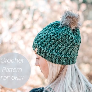 Crochet PATTERN * Bristlecone beanie, Crochet Beanie Pattern, Crochet Hat Pattern,  Textured Crochet Pattern, PDF crochet pattern