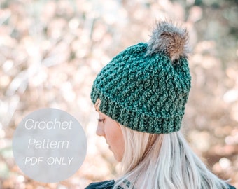 Crochet PATTERN * Bristlecone beanie, Crochet Beanie Pattern, Crochet Hat Pattern,  Textured Crochet Pattern, PDF crochet pattern