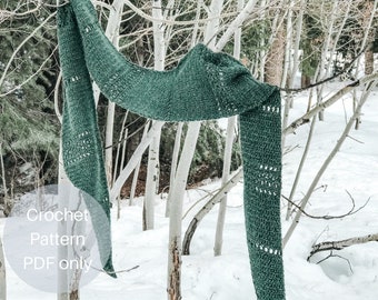 Weeping Willow Crochet Shawl Pattern: Long Scarf with Tapered Ends (PDF Pattern)