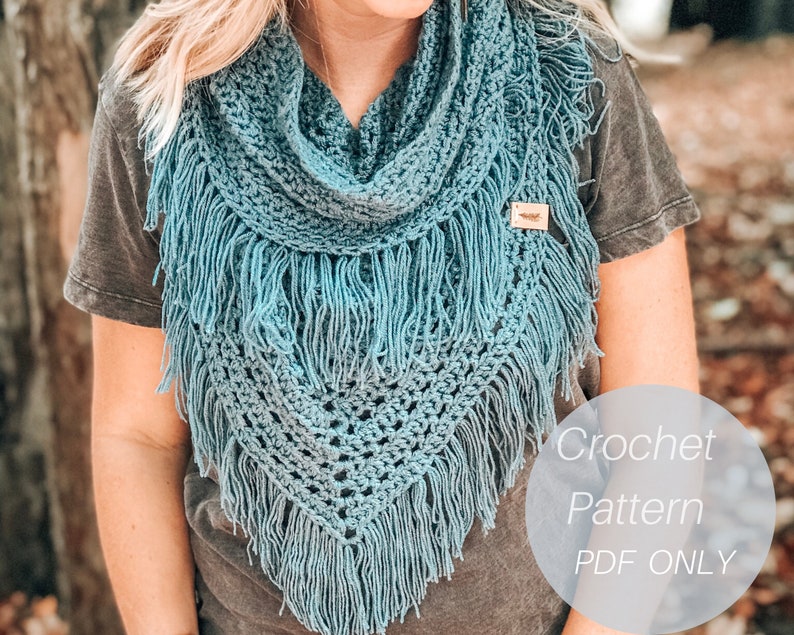 Boho Infinity Scarf / Crochet Scarf Pattern / Scarf Pattern / image 0