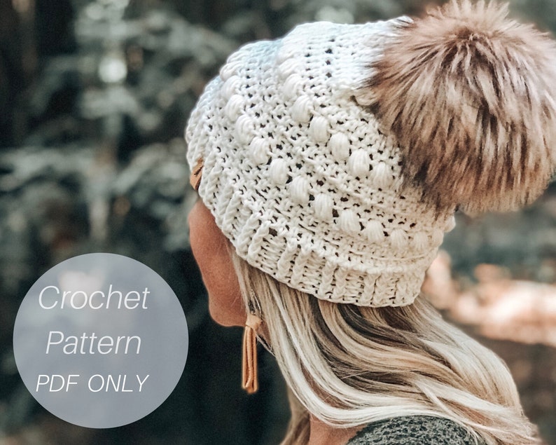 CROCHET PATTERN Azalea Beanie Crochet Pattern, Hat pattern, women's beanie image 1