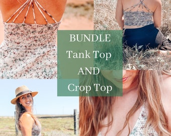 BUNDLE Tank and Crop Top Pattern / Rising Sun Tank and Crop Top / Tank Top/ Crop Top / Summer Crochet Top / Pattern ONLY / Adult