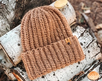 Lonesome Highway Crochet Beanie Pattern: Unisex Folded Brim (PDF Pattern)
