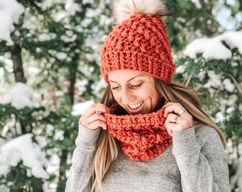 Beanie AND Cowl Pattern / Crochet Pattern / Quick and Easy crochet pattern / Stonewall Beanie and Cowl BUNDLE / PDF Crochet Pattern