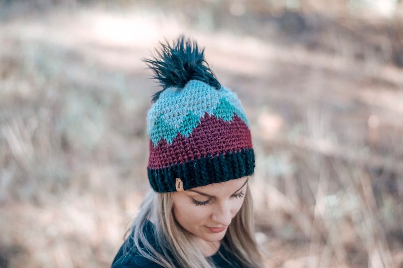 Mountain Range Hat / Adult sizes/ Crochet Hat Pattern / Crochet Beanie Pattern / Pattern Only image 5