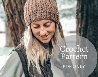Ragged Ridges Crochet Beanie Pattern: Ribbed Hat (PDF Pattern)
