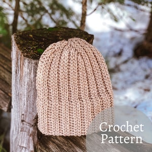 DOUBLE BRIM - Granite Peak Beanie Crochet Pattern / crochet beanie pattern / unisex beanie / gender neutral beanie / pdf pattern only