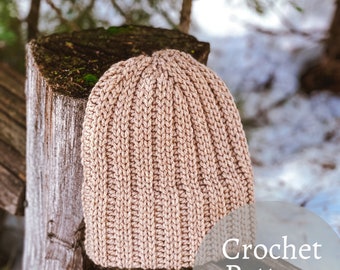 Granite Peak Beanie Crochet Pattern: Double Brim, Unisex (PDF Pattern)