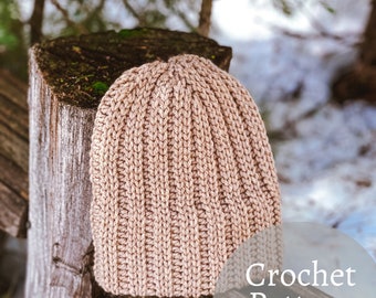 DOUBLE BRIM - Granite Peak Beanie Crochet Pattern / crochet beanie pattern / unisex beanie / gender neutral beanie / pdf pattern only