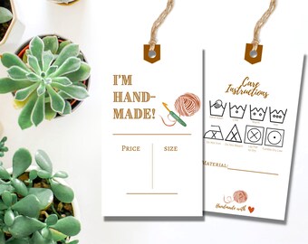 Product Tags, handmade tags, crochet tags, knit tags, thank you stickers, small business tags, handmade business, hang tag