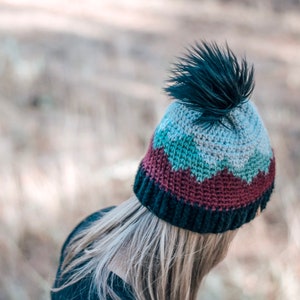 Mountain Range Hat / Adult sizes/ Crochet Hat Pattern / Crochet Beanie Pattern / Pattern Only image 8