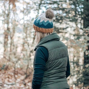 Mountain Range Hat / Adult sizes/ Crochet Hat Pattern / Crochet Beanie Pattern / Pattern Only image 3