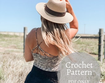 Crop Top Pattern / Rising Sun Crop Top / Crochet Top / Pattern ONLY / Adult