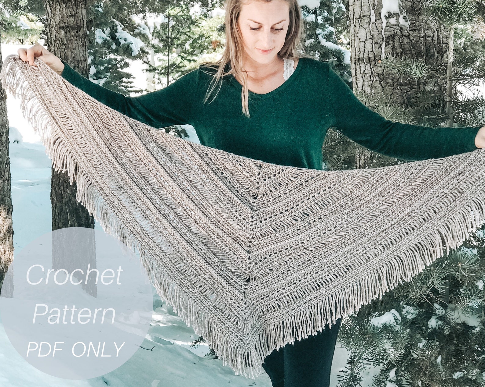 Triangle Wrap Scarf Pattern / Crochet Scarf Pattern / Crochet Shawl ...
