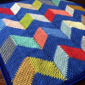 CHEVRON BLANKET CROCHET/Baby blanket pattern/popular crochet baby/geometric crochet blanket/geometric blanket, unique fun modern linen image 1