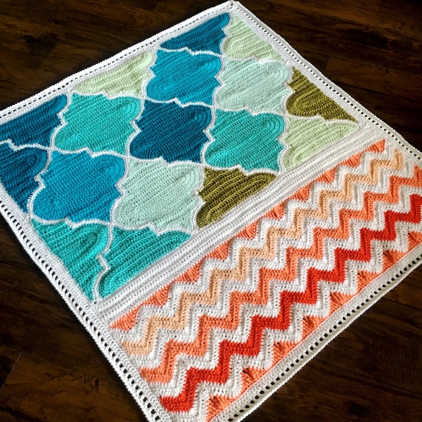 MANTA DE BEBÉ A GANCHILLO/PATRÓN DE MANTA A GANCHILLO/PATRÓN DE GANCHILLO POPULAR/PATRÓN DE MANTA DE BEBÉ/GANCHILLO FÁCIL/REGALO DE INAUGURIACIÓN DE LA CASA/CHEVRON ENREJADO