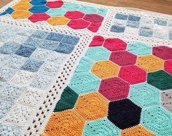 EASY CROCHET PATTERN crochet blanket/granny square/crochet afghan/crochet blanket baby/crochet blanket pattern/baby blanket pattern