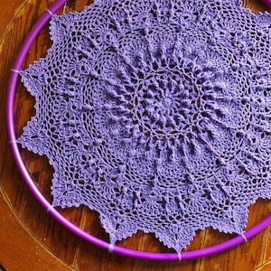 CROCHET NAMASTE HULA Hoop Mandala /Crochet wall decor Pattern/mandala hula hoop/crochet rug pattern/crochet pattern/hula hoop crochet image 1