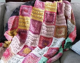 EASY CROCHET PATTERN crochet blanket/granny square/crochet afghan/crochet blanket baby/crochet blanket pattern/baby blanket pattern