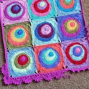 CROCHET PATTERN BLANKET/Offset Circles Blanket/crochet blanket pattern/modern crochet pattern/crochet afghan pattern/geometric crochet gift