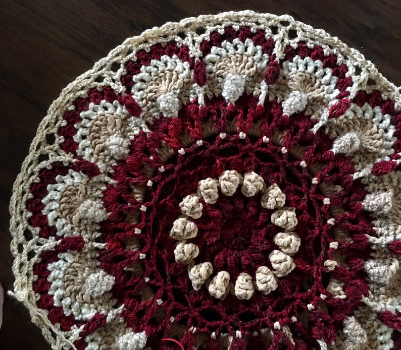 CROCHET MANDALA PATTERN/Crochet blanket Pattern/meditation blanket/mandala rug/crochet rug pattern/crochet pattern/meditation rug zen rug image 5