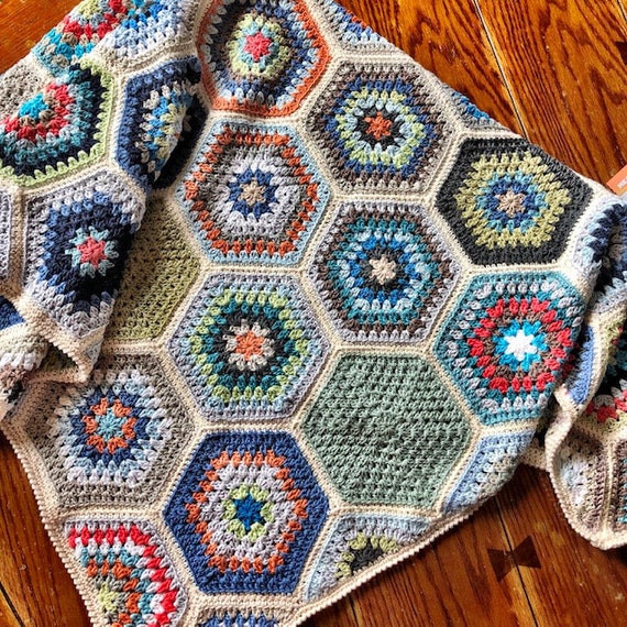HEXAGON CROCHET Blanket/crochet Pattern/hexagon Pattern/easy Etsy