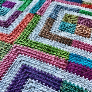 LISSMISS BLANKET/crochet blanket afghan pattern/popular crochet pattern/Linen Stitch Mitered Square/linen stitch/easy baby blanket image 3