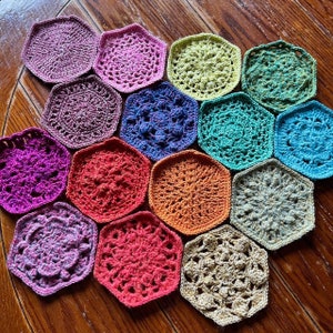 2022 VVCAL FULL PATTERN hexagon patterns join border/crochet baby blanket/wedding gift/crochet blanket/crochet hexagons/easy crochet pattern