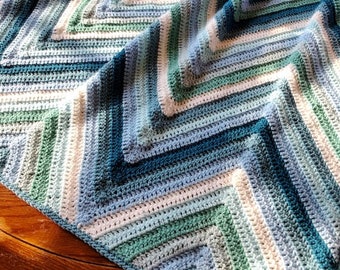 DEEP CHEVRON crochet pattern/striped blanket/crochet afghan/crochet blanket baby gift/crochet blanket pattern/baby blanket pattern
