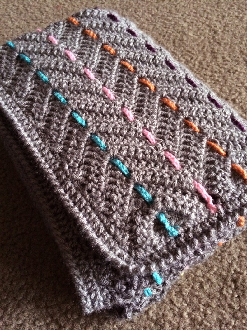 CROCHET RIPPLE BLANKET pattern/crochet baby gift/chevron crochet pattern/baby blanket pattern/crochet afghan/crochet blanket pattern gift image 8