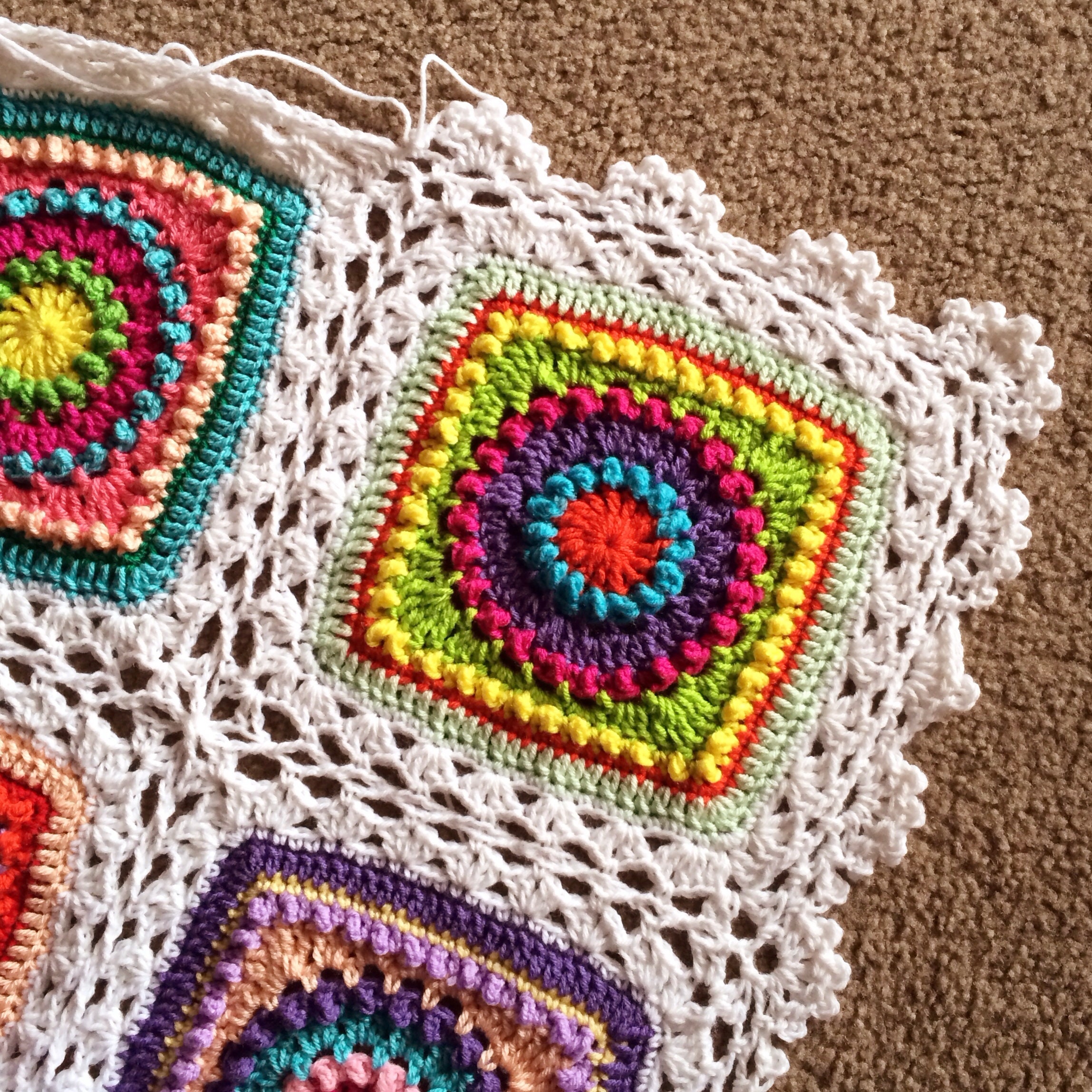 Joining granny squares — Picking Up Stitches