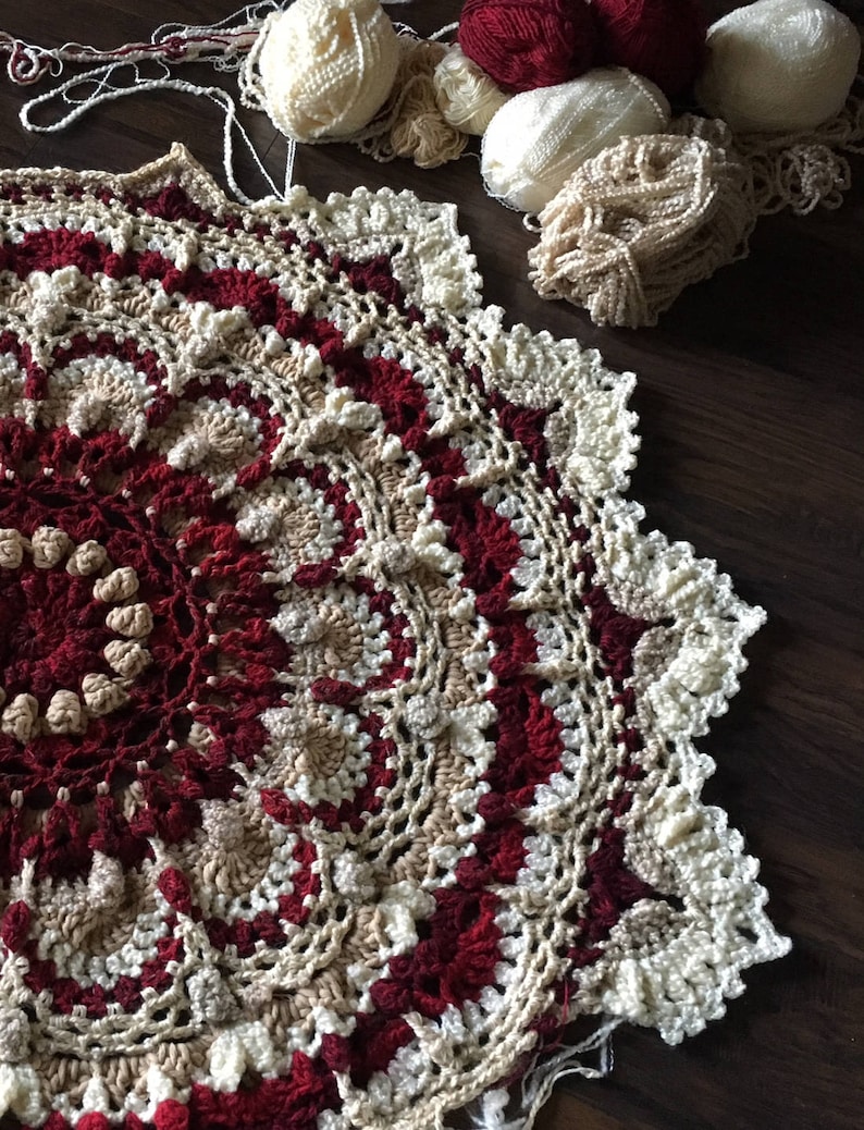 CROCHET MANDALA PATTERN/Crochet blanket Pattern/meditation blanket/mandala rug/crochet rug pattern/crochet pattern/meditation rug zen rug image 2