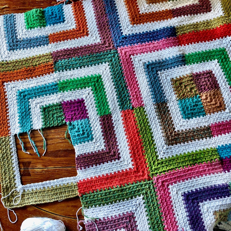 LISSMISS BLANKET/crochet blanket afghan pattern/popular crochet pattern/Linen Stitch Mitered Square/linen stitch/easy baby blanket image 6