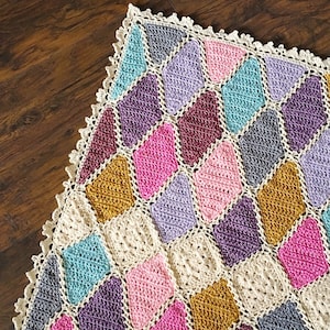 CROCHET PATTERN/baby blanket pattern/Crochet blanket Pattern/granny square pattern/baby shower gift/crochet afghan/modern shabby chic image 1