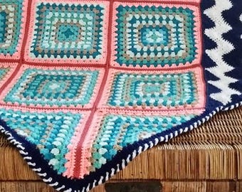 BLANKET PATTERN CROCHET/popular crochet pattern/crochet baby gift/beach blanket/granny square crochet blanket/modern crochet chevron motif