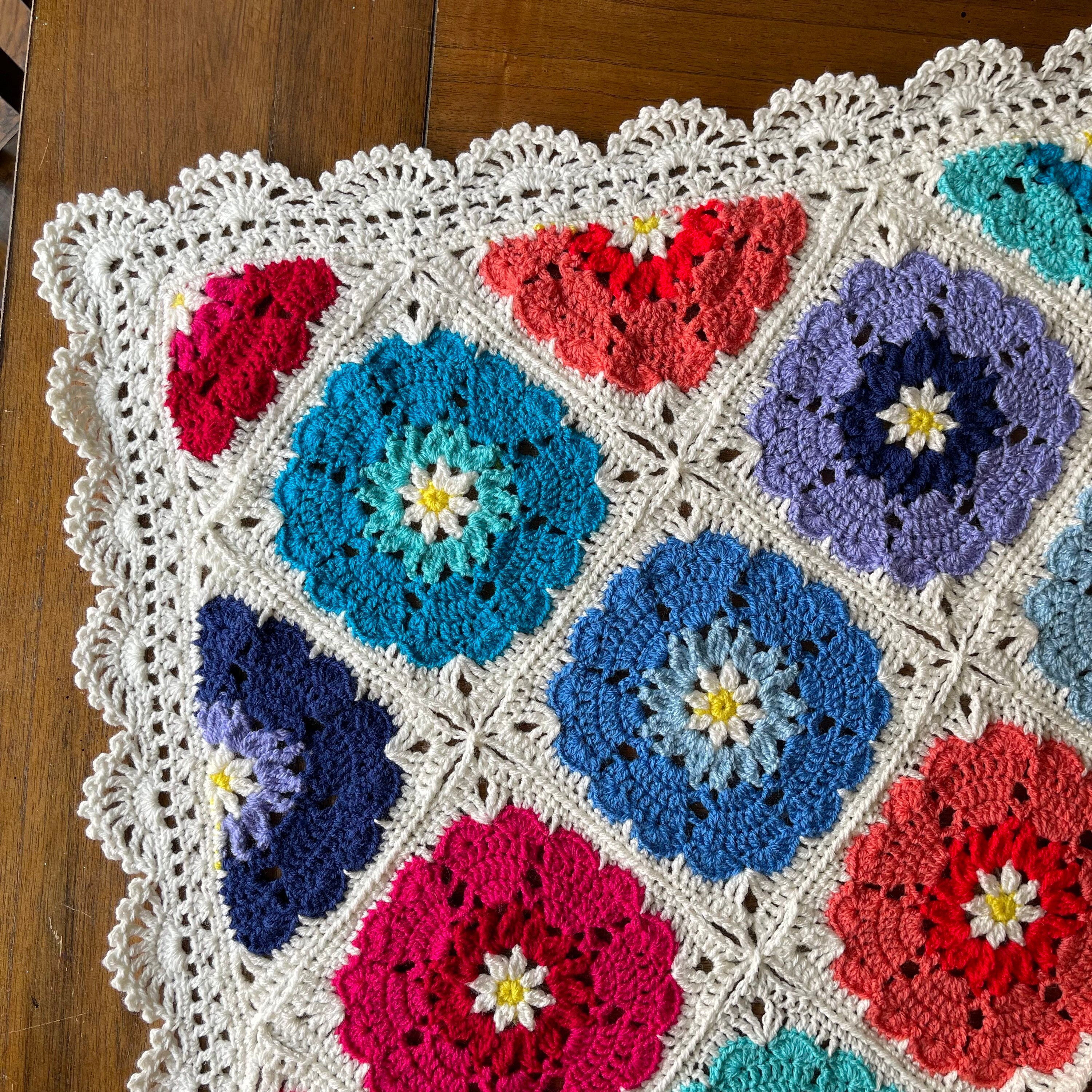 Free Crochet Pattern: Hearts in Bloom Blanket (US Terms), cypress