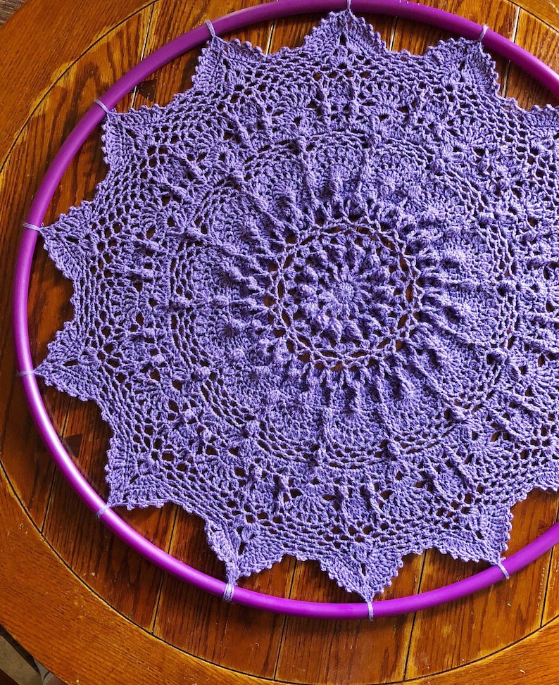 CROCHET NAMASTE HULA Hoop Mandala /Crochet wall decor Pattern/mandala hula hoop/crochet rug pattern/crochet pattern/hula hoop crochet image 1