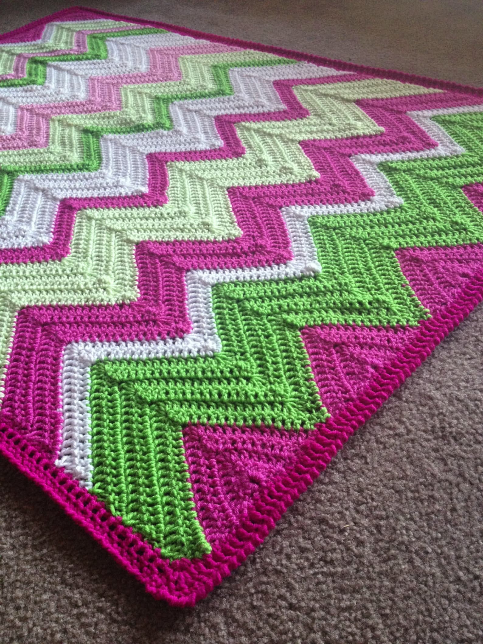 CHEVRON CROCHET BLANKET Pattern/ripple Blanket/ripple Crochet Etsy