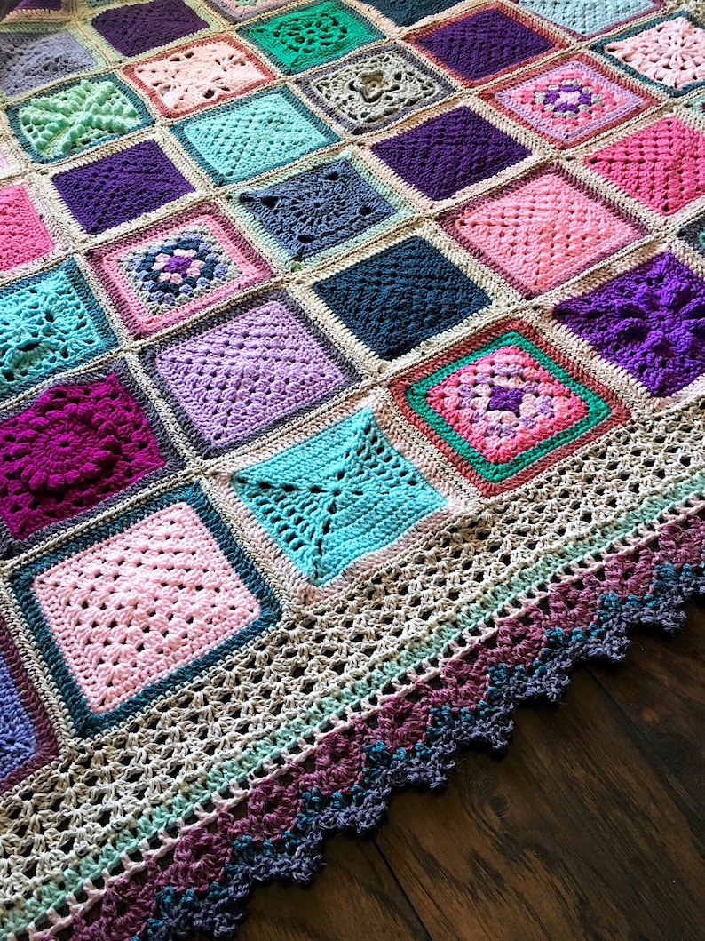 CROCHET PATTERN BUNDLE 5 Pdfs With Over 100 Squares Designed Etsy