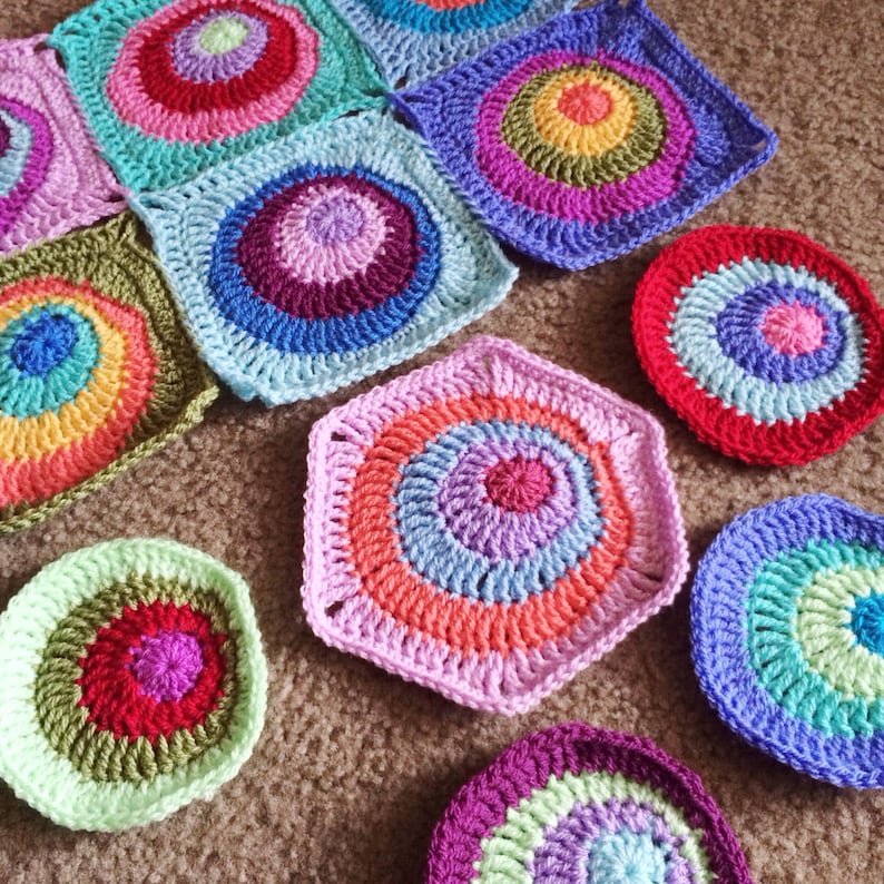 CROCHET PATTERN BLANKET/Offset Circles Blanket/crochet blanket pattern/modern crochet pattern/crochet afghan pattern/geometric crochet gift image 1
