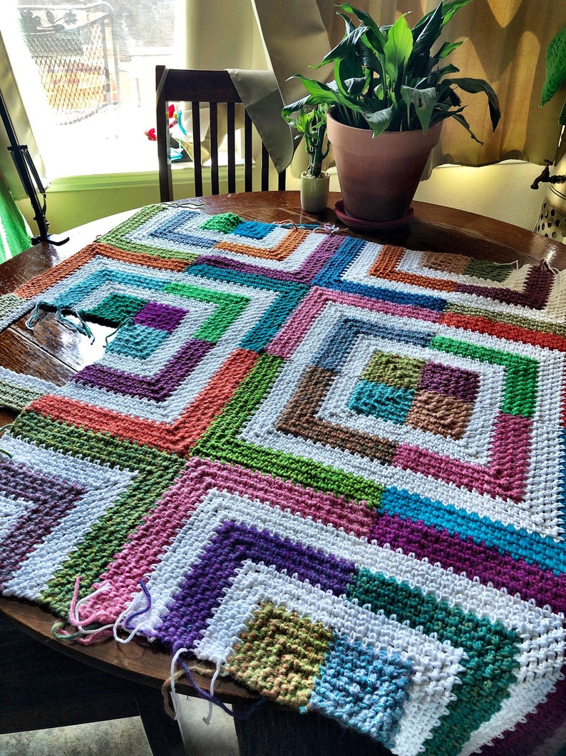 LISSMISS BLANKET/crochet blanket afghan pattern/popular crochet pattern/Linen Stitch Mitered Square/linen stitch/easy baby blanket image 4