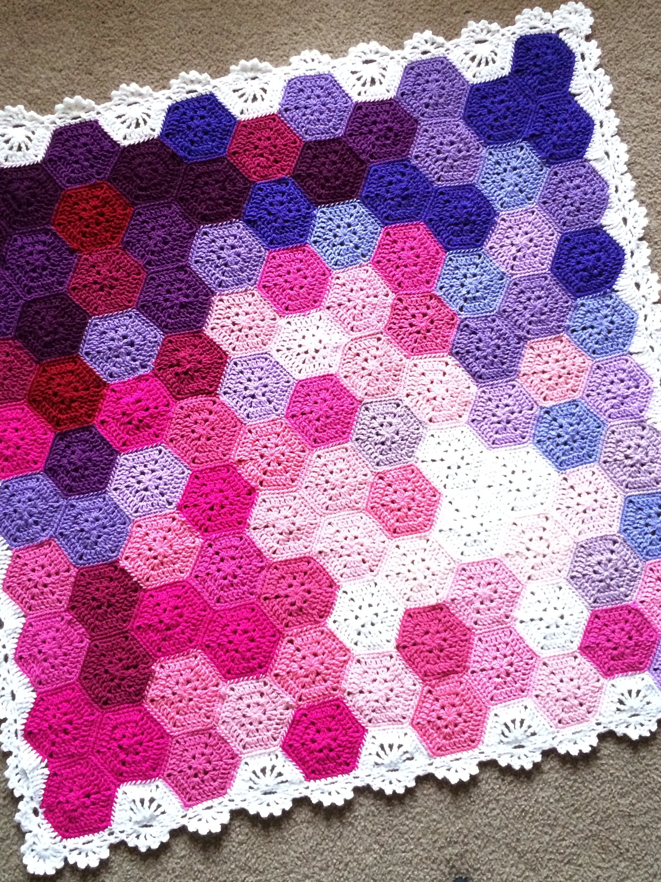 Geometric Crochet PATTERN Hexagon Motif Easy Blanket Etsy UK