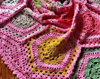HEXAGON MOTIV DECKE Häkelanleitung/gestreifte Decke/Häkeldecke im afghanischen Stil/gestreifte Decke/Häkeldecke Baby Geschenk/Häkeldecke Muster/Babydecke Muster