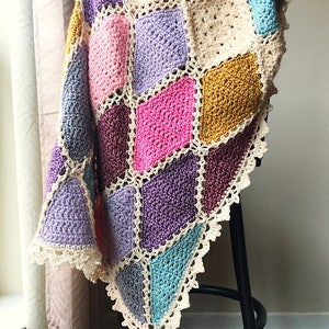 CROCHET PATTERN/baby blanket pattern/Crochet blanket Pattern/granny square pattern/baby shower gift/crochet afghan/modern shabby chic