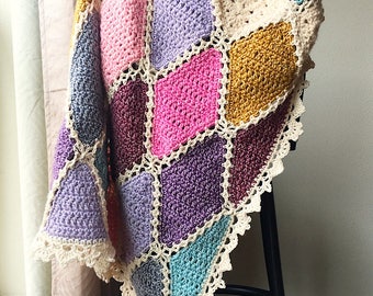 CROCHET PATTERN/baby blanket pattern/Crochet blanket Pattern/granny square pattern/baby shower gift/crochet afghan/modern shabby chic