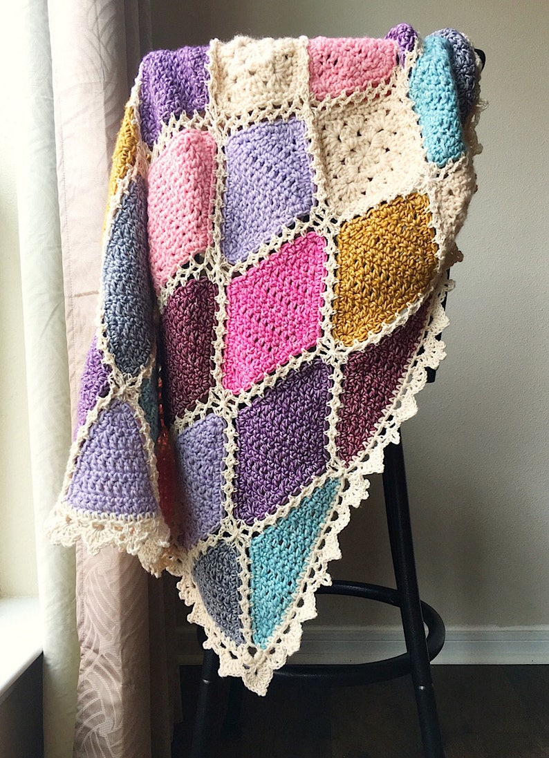 CROCHET PATTERN/baby blanket pattern/Crochet blanket Pattern/granny square pattern/baby shower gift/crochet afghan/modern shabby chic image 2