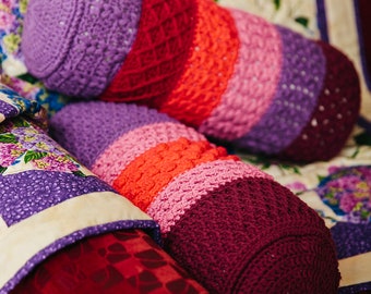 EASY CROCHET CUSHIONS crochet cushion/textured/crochet pillow/crochet neck roll/crochet pillow pattern/